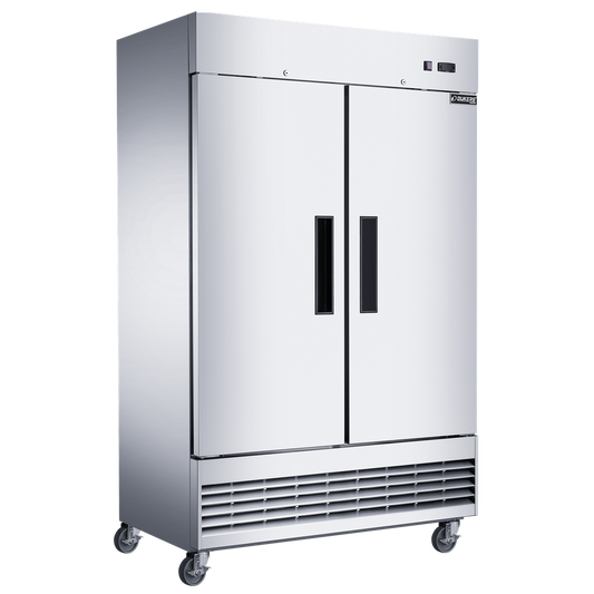 D47ER Compact 2-Door Commercial Refrigerator in Stainless Steel