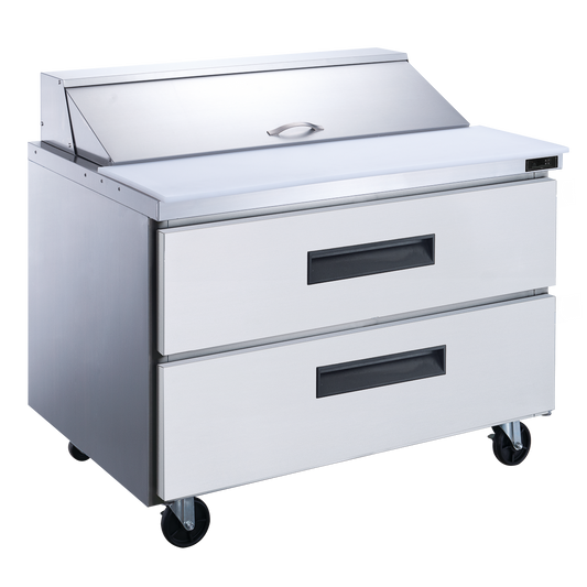 DSP36-10-D2 2-Drawer Commercial Food Prep Table Refrigerator in Stainless Steel