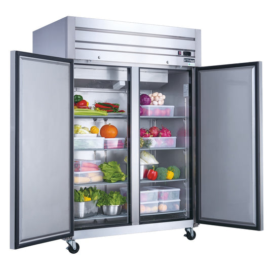 Refrigerador comercial de montaje superior de 2 puertas D55AR en acero inoxidable