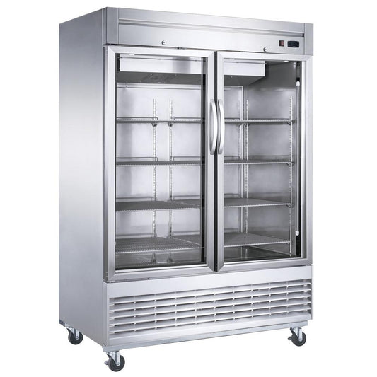 D55R-GS2 Bottom Mount Glass 2-Door Commercial Reach-in Refrigerator
