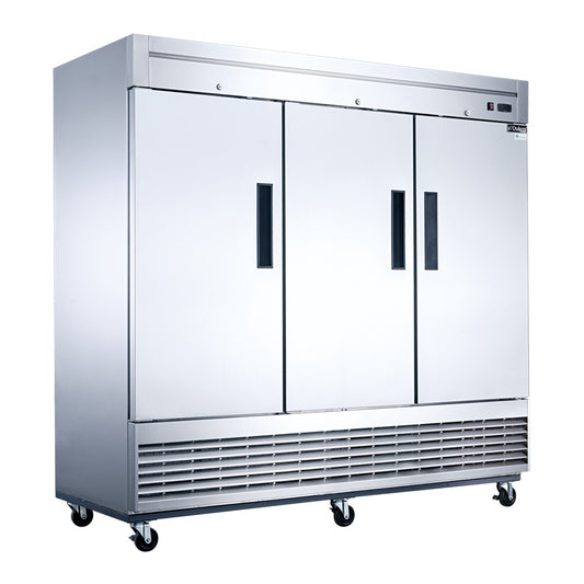 D83R 3-Door Commercial Refrigerator in Stainless Steel