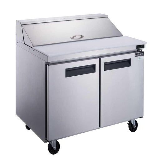 DSP36-10-S2 2-Door Commercial Food Prep Table Refrigerator in Stainless Steel