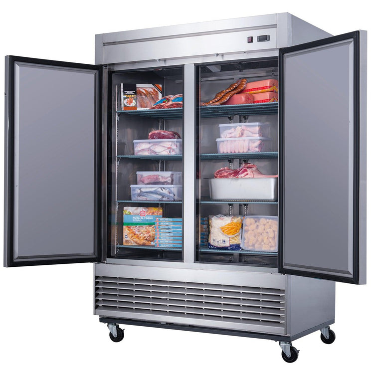 D55F 2-Door Commercial Freezer in Stainless Steel