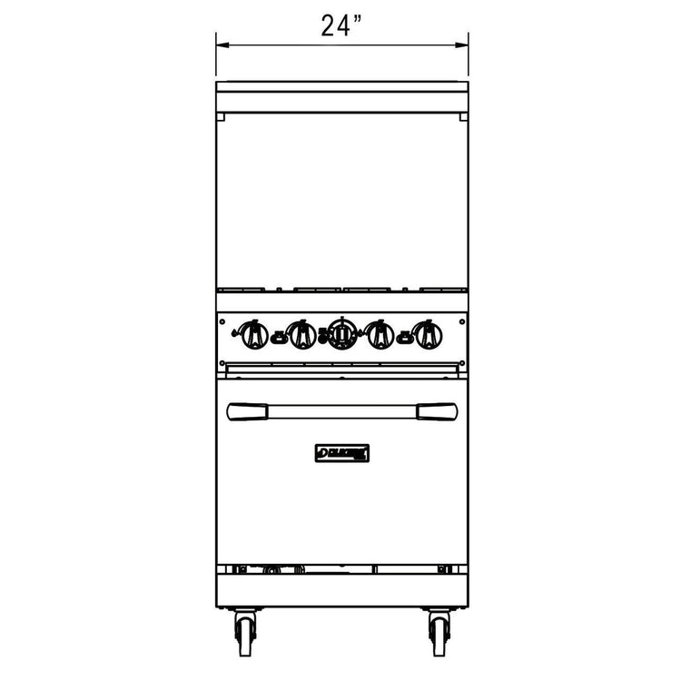 DCR24-4B 24" Gas Range with Four (4) Open Burners