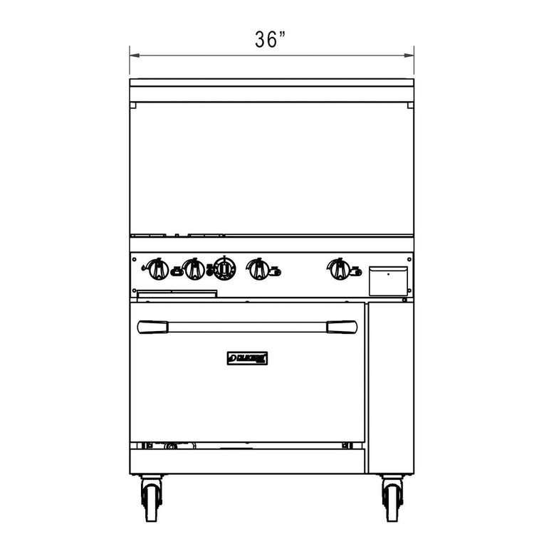 DCR36-2B24GM 36" Gas Range with Two (2) Open Burners & 24" Griddle