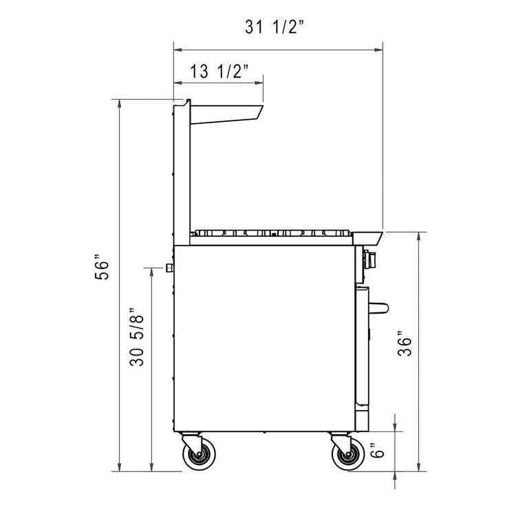 DCR36-2B24GM 36" Gas Range with Two (2) Open Burners & 24" Griddle