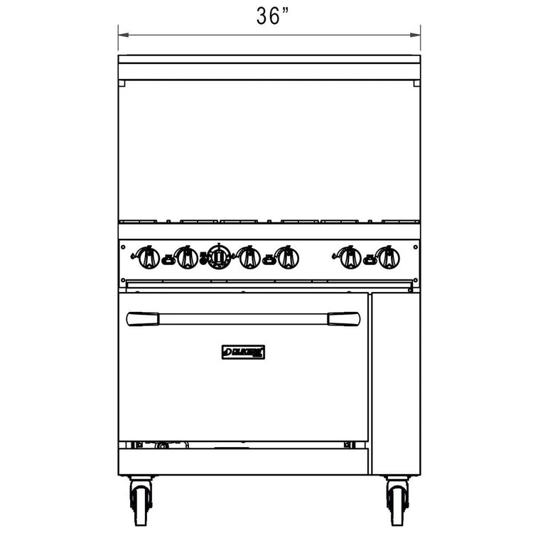 DCR36-6B 36" Gas Range with Six (6) Open Burners