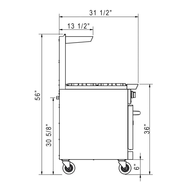 DCR60-4B36GM 60" Gas Range with Four (4) Open Burners & 36" Griddle