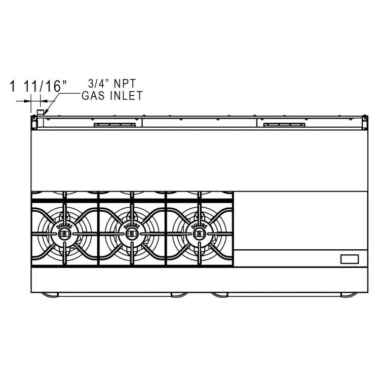 DCR60-6B24GM 60" Gas Range with Six (6) Open Burners & 24" Griddle