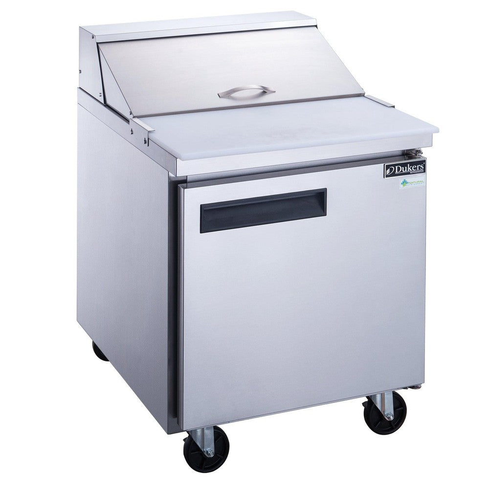 DSP29-8-S1 1-Door Commercial Food Prep Table Refrigerator in Stainless