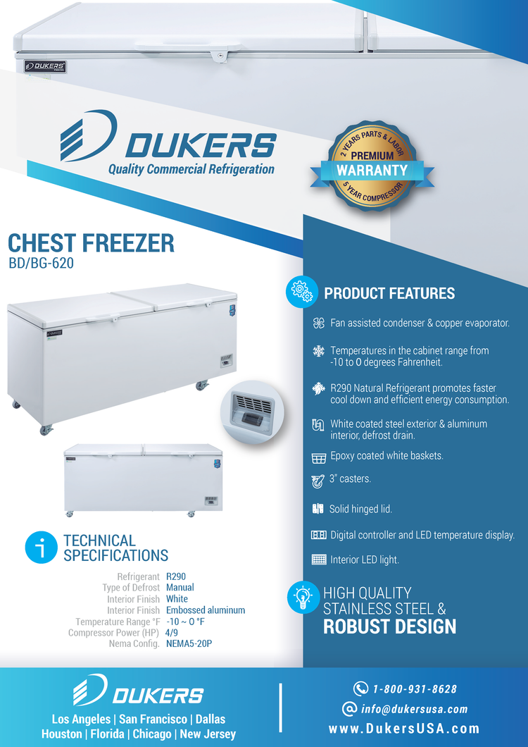 BD/BG-620 Commercial Chest Freezer