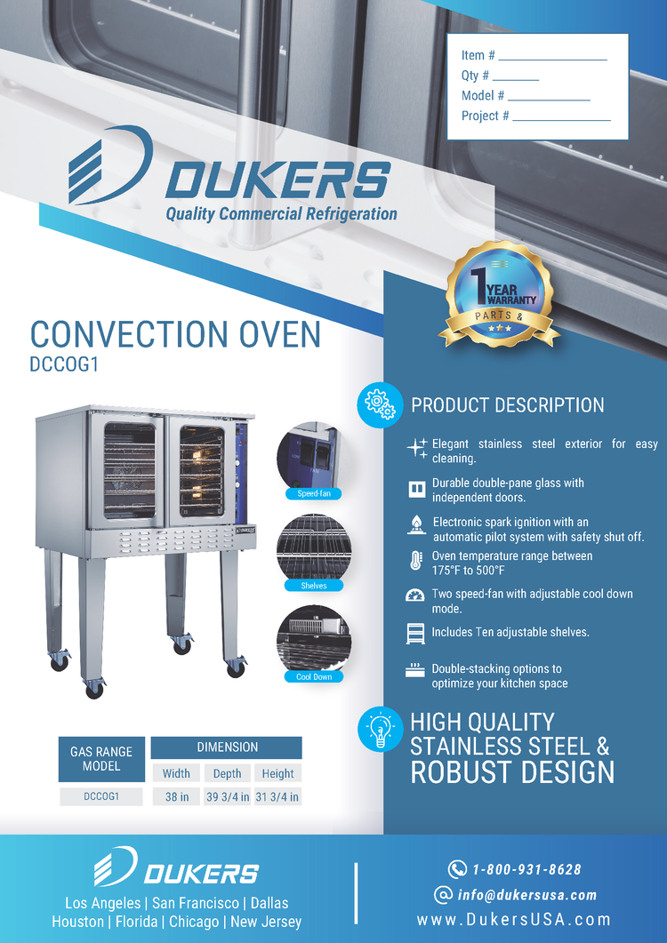 DCCOG1 Single Convection Oven
