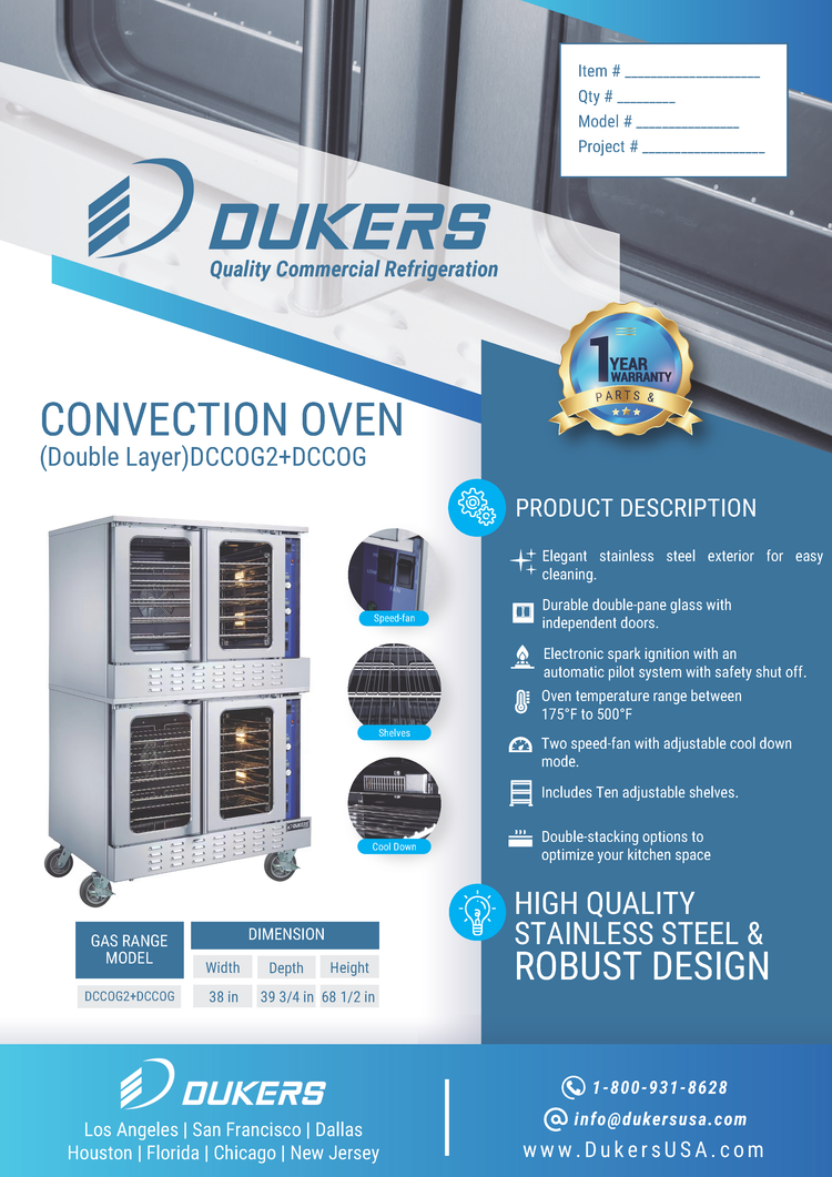 DCCOG2 Double Convection Oven