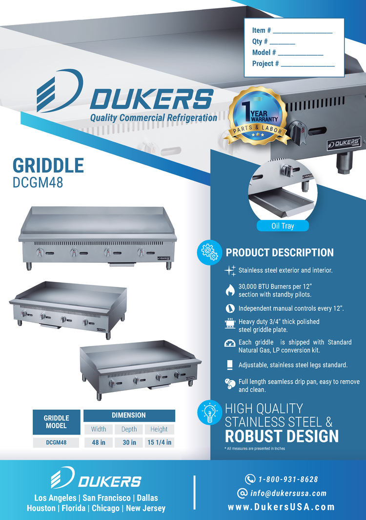 DCGM48 48 in. W Griddle with 4 Burners