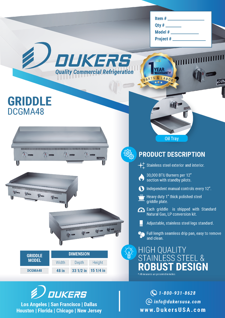 DCGMA48 48 in. W Griddle with 4 Burners