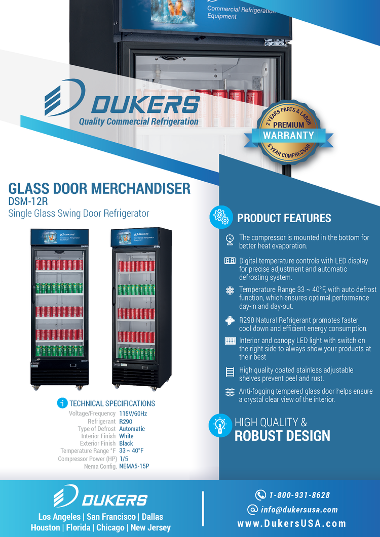 DSM-12R 商用单玻璃平开门冷藏柜