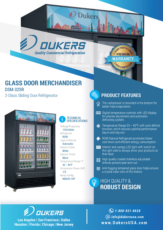 DSM-32SR 商用玻璃滑动两门冷藏柜