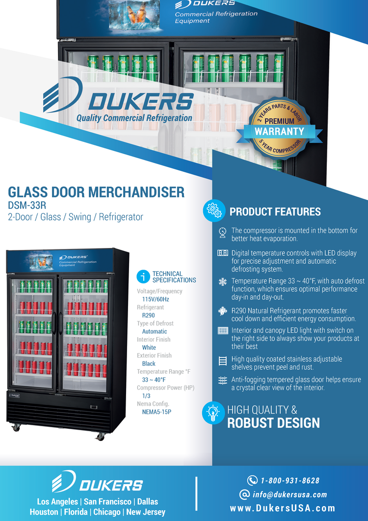 DSM-33R 商用玻璃平开两门冷藏柜