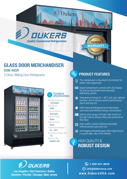 DSM-40SR 商用玻璃滑动两门商用冰箱黑色