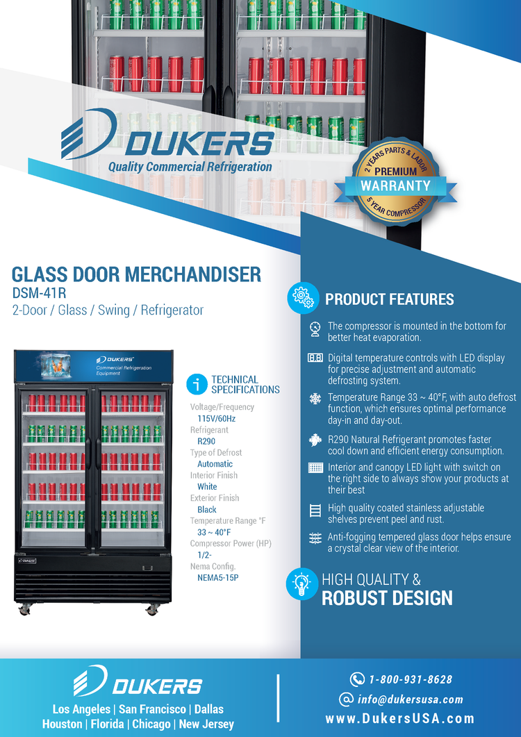 DSM-41R 商用玻璃平开两门冷藏柜