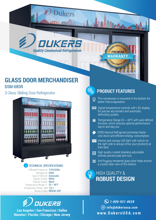 DSM-68SR 商用玻璃滑动三门冷藏柜