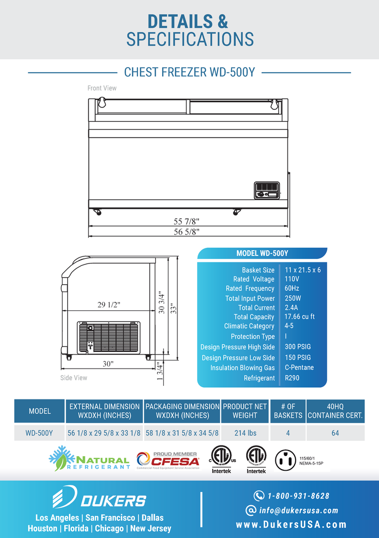 WD-500Y 商用卧式冰柜（白色）