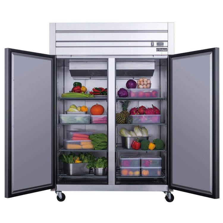 Refrigerador comercial de montaje superior de 2 puertas D55AR en acero inoxidable