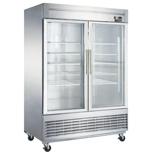 Refrigerador accesible comercial de 2 puertas y vidrio con montaje inferior D55R-GS2