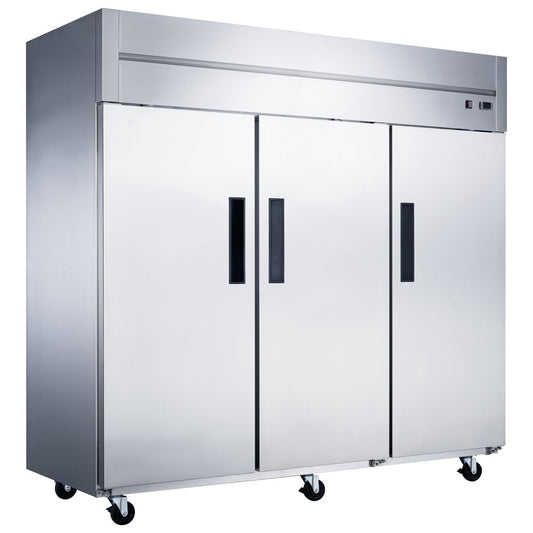Refrigerador comercial de montaje superior de 3 puertas D83AR en acero inoxidable