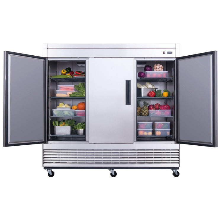 D83R 3-Door Commercial Refrigerator in Stainless Steel
