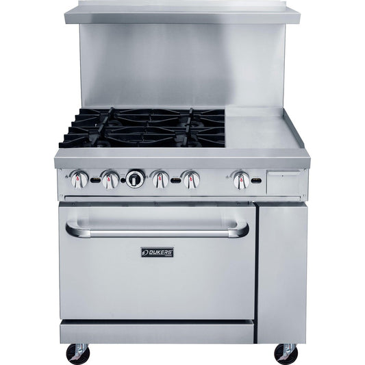 DCR36-4B12GM 36" Gas Range with Four (4) Open Burners & 12" Griddle