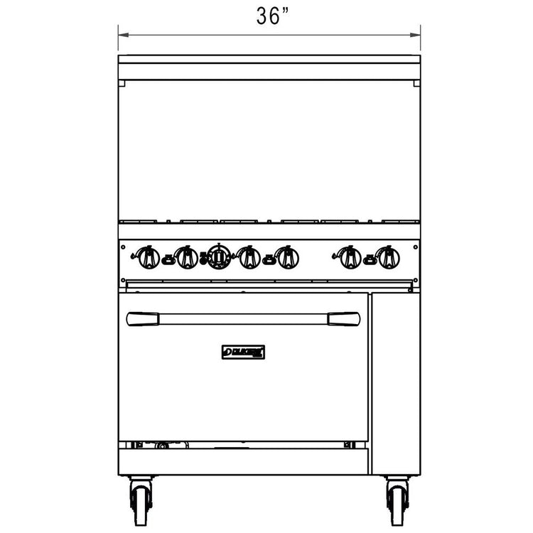 DCR36-6B 36" Gas Range with Six (6) Open Burners
