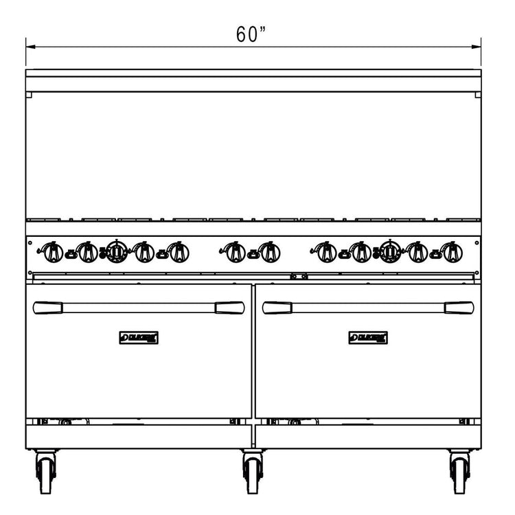 DCR60-10B 60" Gas Range with Ten (10) Open Burners