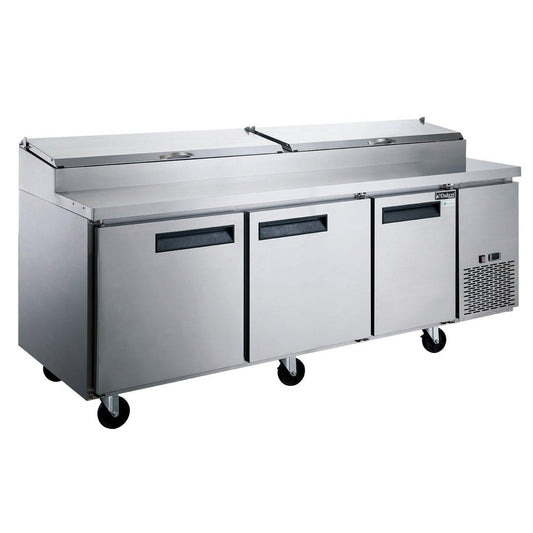 Refrigerador comercial con mesa de preparación de pizza de 3 puertas DPP90-12-S3