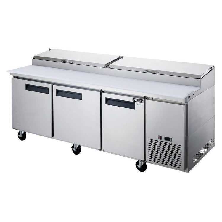 DPP90-12-S3 Commercial 3-Door Pizza Prep Table Refrigerator