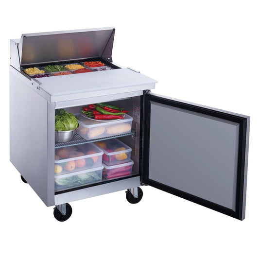 DSP29-8-S1 Refrigerador comercial de mesa de preparación de alimentos de 1 puerta en acero inoxidable