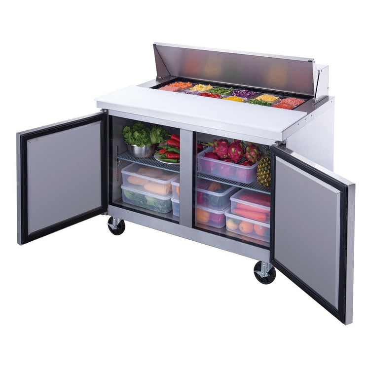 DSP48-12-S2 2 门商用不锈钢食品准备台冰箱