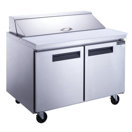 DSP48-12-S2 Refrigerador comercial de mesa de preparación de alimentos de 2 puertas en acero inoxidable