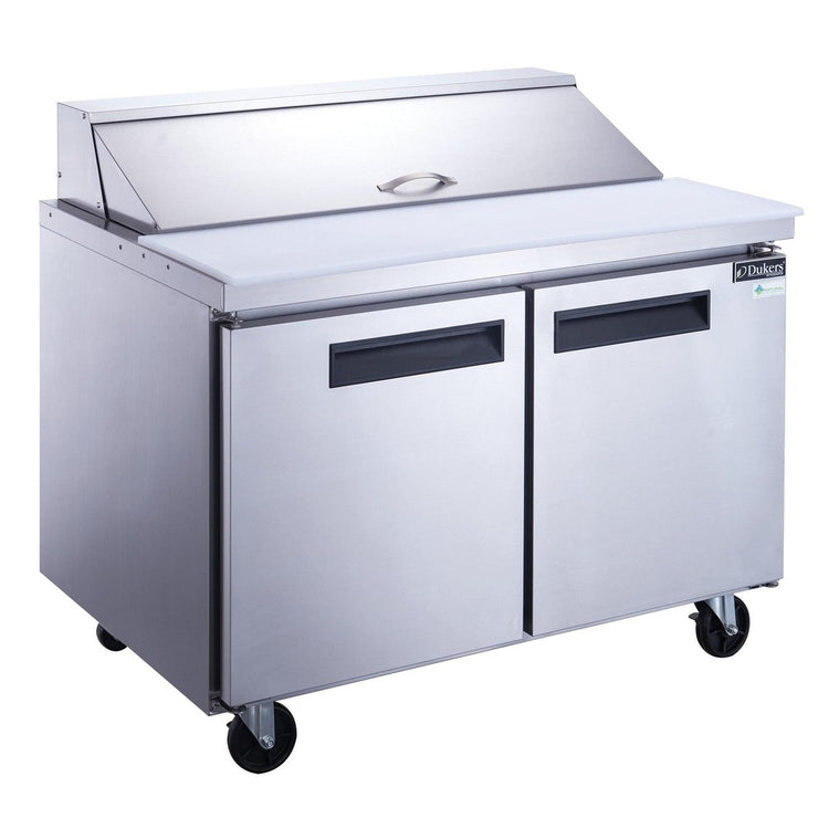 DSP48-12-S2 Refrigerador comercial de mesa de preparación de alimentos de 2 puertas en acero inoxidable