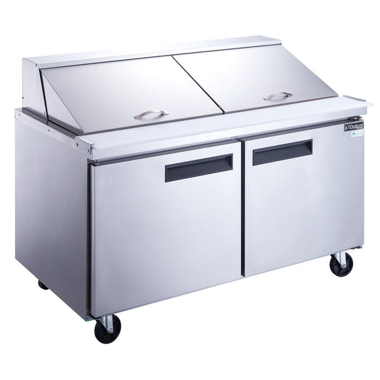 DSP60-24M-S2 2 门商用食品准备台冰箱，不锈钢材质，带超大顶部