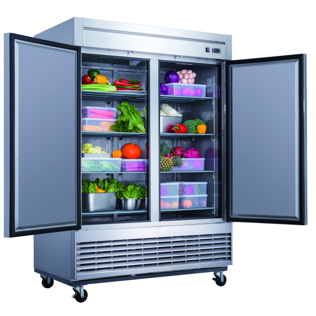 D55R 2Door Commercial Refrigerator in Stainless Steel Dukers