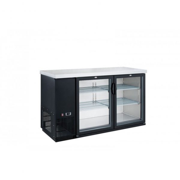 The Dukers DBB48-H2 under bar refrigerator is designed to chill and organize beer, soda, juice, and drink mixers in a convenient space-saving cabinet.