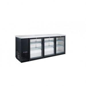 The Dukers DBB72-H3 under bar refrigerator is designed to chill and organize beer, soda, juice, and drink mixers in a convenient space-saving cabinet.